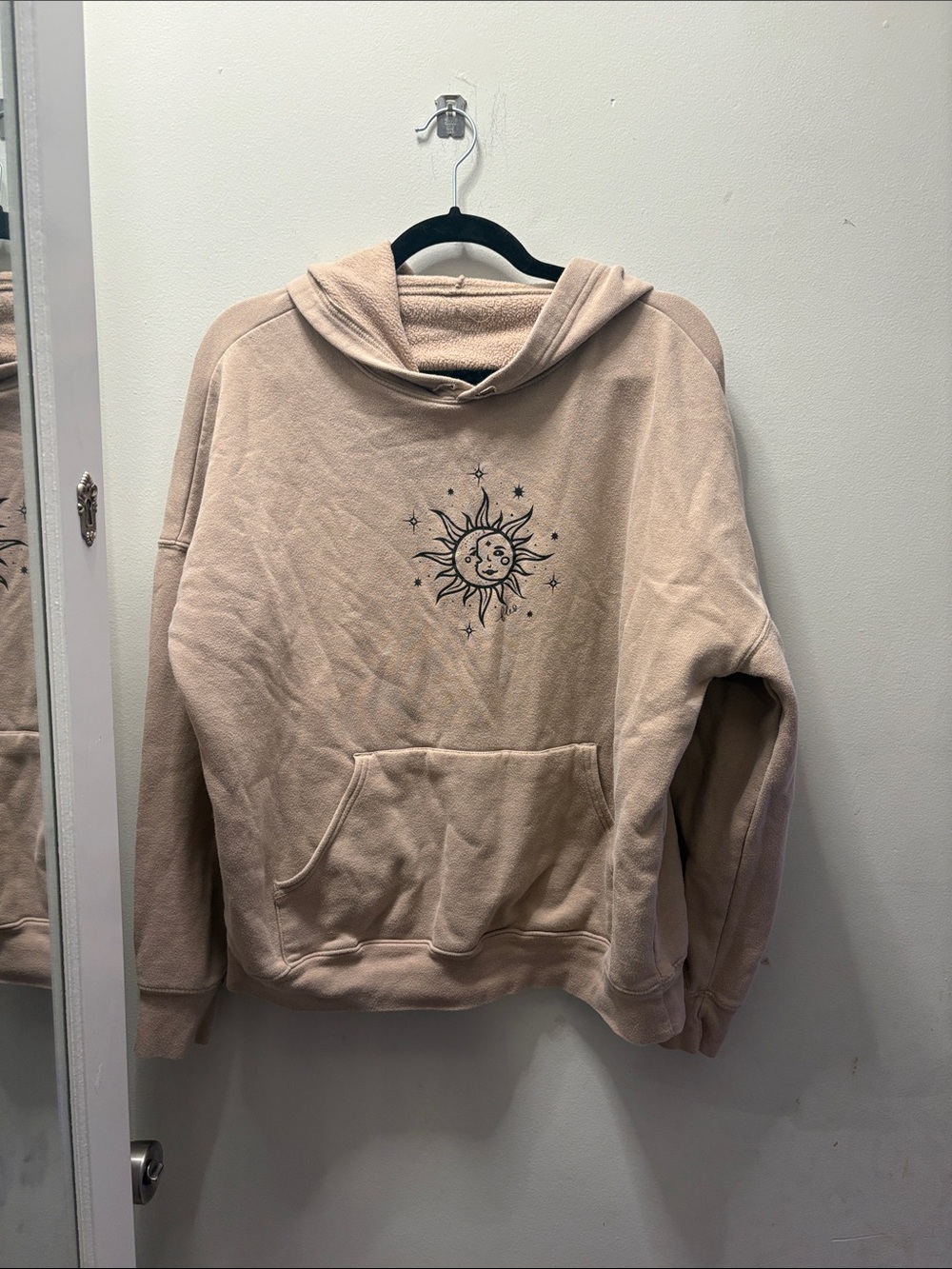 Fleo Beige Sun & Moon Pullover Hoodie